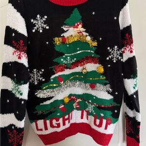 No Boundaries Festive Sweater - Black, Red, Green
